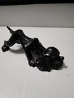 Vintage Hand Crafted Black Coal Dog Figurine Sniffing Hunting Hound Molded Art