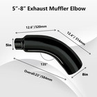 5  To 8  Black Coating With Steel Clamp Exhaust Elbow Tip