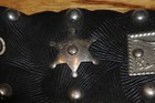 Rare Vintage 1950s  Hubley   Black Double Sherif Holster Leather  Antique Old   