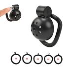 Padlock Adult-toys Short Push Black Male Chastity Cage - Includes 5 Rings  Keys