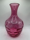 Fenton Cranberry Coin Dot Optic Glass Bedside Decanter W  Glass Tumble Up