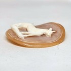 Rare  Victorian Vintage Hunting Dog Hound High Relief Cameo Shell 1 1 4 Inch