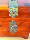 Vintage 1950s Sewing Notions Chest Wood Box W Key Brass Hardware