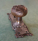Antique Russell Erwin Frankfort Door Knob Plate Ornate Rococo Cast Brass Bronze