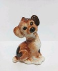 Vtg 50s Royal Copley Pottery Puppy Dog Figurine Statue 8 5  Brown Ceramic Mcm