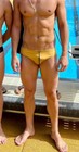 Speedo Men Gold Solid One Swim Brief Bikini Swimwear Size 28 30 32 34 36