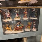 Disney Costco 13 Piece Holiday Village Christmas Set Mickey Minnie Train Clock
