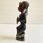 Besmo Warrior Carving Hand Carved Ebony Wood Sculpture Female Kneeling Kenyan 
