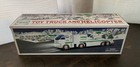 Hess Original Toy Truck   Helicopter Set  White Green Red Holiday Colors