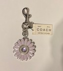 Nwt s Coach Daphne Lavender Flower   Daisy - Bag Charm   Keychain   Key Ring