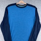 Smartwool Merino 250 Base Layer Mens Large Blue Long Sleeve Crew Neck Shirt