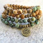 African Turquoise 108 Mala Beads Prayer Meditation Necklace Wrap Bracelet Gift