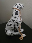 Rucinni Dalmatian Dog With Collar   Leash Jeweled Hinged Trinket Box-as Is