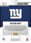 2025 Panini Instant Nfl Jaxson Dart Rookie Rcnew York Giants  13 Rc - Presale