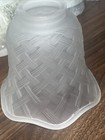 Vintage Frosted Glass Lamp Light Shade  Woven Pattern Brand New 5 3 4    W  5    T