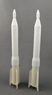 Marx Cape Canaveral 2 Stage Rocket White Plastic Vtg 1950s 1960s Space Set Of 2