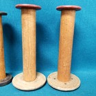 Lot Of 4 Vintage antique Wooden Industrial Loom Yarn Thread Spools 