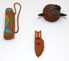Marx Johnny West Chief Cherokee Indian In Jwa Hand Painted Quiver  Hat   Sheath