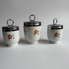 Royal Worcester Porcelain Egg Coddlers Set Of 3 Standard   King Size