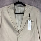 Calvin Klein Blazer Boys 18 Beige Natural Linen 2-button Suit Jacket Church  New