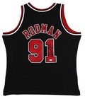 Bulls Dennis Rodman Signed Black M n Hwc Swingman Jersey W  Black Sig Jsa Wit