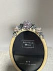 Sheffield Home Enamel Oval Picture Frame 4 X 6 Austrian Crystals Floral Elegant