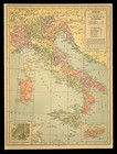 Vintage Map Of Italy Wall Art Original Atlas Milano Roma Vatican 1930s
