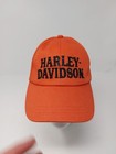 Harley-davidson Studded Sequin Embroidered Logo Womens Strap Back Hat Orange Cap