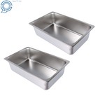 2 Deep Hotel Pans 6 Inch  Anti-jam Stainless Steel Food Trays For Steam Table