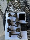 Antique Salvage Metal Brass Door Knobs Handles Locks Set Brown Black Vintage