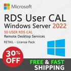 Windows Server 2022 Rds  remote Desktop Services  50 User Cal - Full Brand New