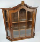 Solid Oak Wood Dutch Wall Mounted Display Cabinet 28  Glass Door Curio Case Arch