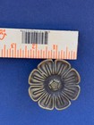 Vintage Ornate Cast Brass Floral Door Knobs Pair Flower Pattern Antique Hardware
