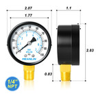 0-100psi 2 Dial Face 1 4 Npt Well Pump Pressure Gauge With 1 4 X 1 2 Npt An