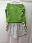 Dog Pet Costume Green Polka Dot With Flowers Dress Medium
