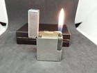 Vintage Dupont Gas Lighter Silver Barley Line 1s  With Box