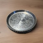 Vintage Hand-forged Aluminum Coasters With Fruit Design   Set Of 5