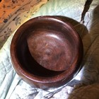 Vintage Wooden Bowl Turned Carved Signed Morrow Walnut   Woodcarving Wood Art