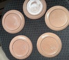 Russell Wright Steubenville Pink Coral Small Bread  Dessert Plates Set Of 5  Euc