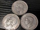 World Silver  British Half Crowns - New Zealand  England- Lot Of 3 