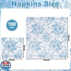 Natnarr 100 Pcs Blue Floral Cocktail Napkins  Blue And White Napkins Vintage 