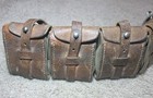 Wwii   Wwi Swedish M-10 Mauser 5 Pocket Pouch Ammo Brown Leather Belt Bandolier
