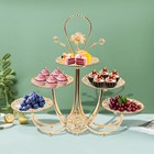 5 Plates Cake Holder Dessert Cupcake Stand Crystal Glass Cake Tiered Tray Gold