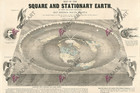 1893 Flat Earth Map Of The World - Bible Map Of Square   Stationary Earth Poster