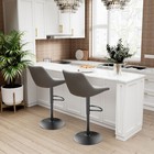 Set Of 2 Adjustable Modern Swivel Bar Stools Dining Chair Counter Height Gray Us