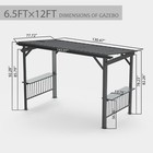 Domi Outdoor 6 5x12ft Hardtop Grill Gazebo W 2 Side Shelves  ceiling Hook gray