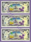 2009 T  1 Mickey Pluto Disney Store Disney Dollars  3  Consecutive T00083261-263