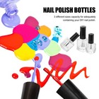 3 Pcs Empty Nail Polish Bottles With Brush Clear Glass Square Container