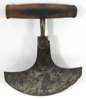 C  1800 Food Chopper  Hand-wrought Iron Blade  Wooden Handle