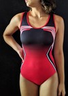 Gk Elite Gymnastics Leotard Racerback Red Black White Ombre Size Am